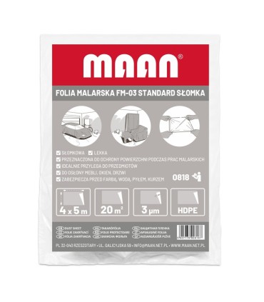 Folia malarska FM-03 STANDARD SŁOMKA 4 x 5 m (1 CIENKA)