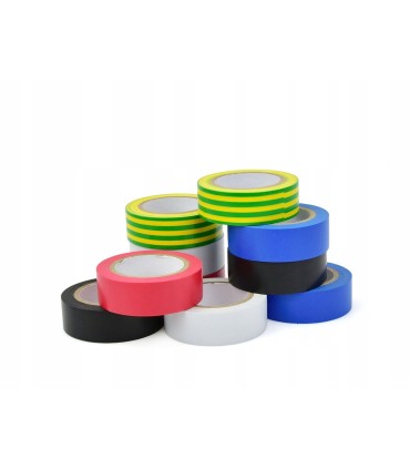 Taśma izolacyjna kolorowa 19mm x 0,13mm x 5m - zestaw 10 szt.