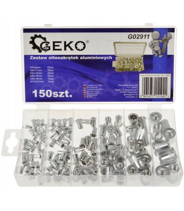 Zestaw nitonakrętek aluminiowych 150szt