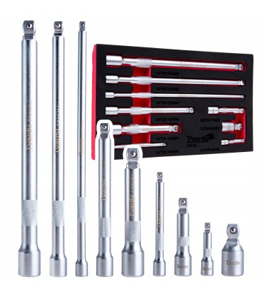 Zestaw przedłużek uchylnych 1/4" 3/8" 1/2" CrV 9szt.