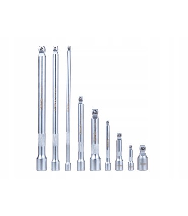 Zestaw przedłużek uchylnych 1/4" 3/8" 1/2" CrV 9szt.