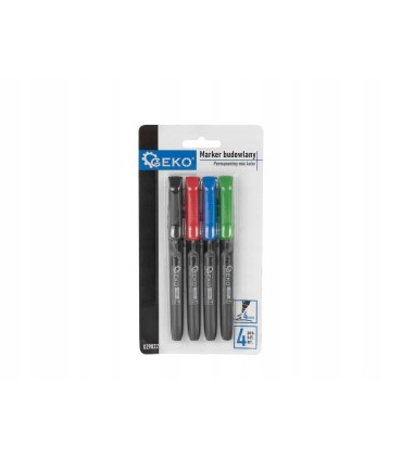 Marker budowlany permanentny mix kolor gruby – zestaw 4 szt