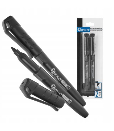 Marker budowlany permanentny czarny gruby – zestaw 2 szt 
