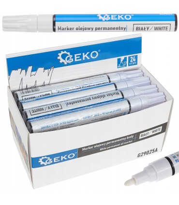 Marker olejowy permanentny biały – kartonik wystawowy