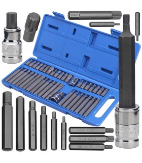 ZESTAW KLUCZY TORX HEX SPLINE 40 EL 30/75 MM UCHWYTY 1/2 3/8