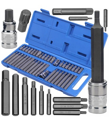ZESTAW KLUCZY TORX HEX SPLINE 40 EL 30/75 MM UCHWYTY 1/2 3/8