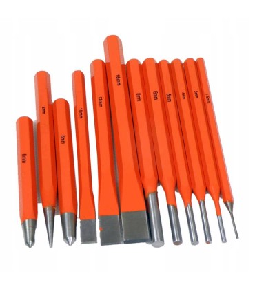 ZESTAW PRZECINAKÓW PUNKTÓW WYBIJAKÓW 12 EL CRV WARSZTATOWY