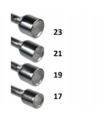 KLUCZ KRZYŻAKOWY DO KÓŁ 17, 19, 21, 23 MM WZMOCNIONY STALOWY