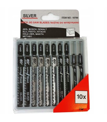 NOŻYKI DO WYRZYNARKI T-SHANK ZESTAW 10 SZTUK DO DREWNA I PŁYT