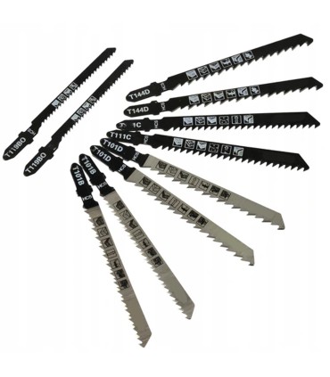 NOŻYKI DO WYRZYNARKI T-SHANK ZESTAW 10 SZTUK DO DREWNA I PŁYT