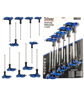 ŚRUBOKRĘTY IMBUSOWE HEX Z KULKĄ ZESTAW 11 SZT SZEŚCIOKĄTNE TYP T