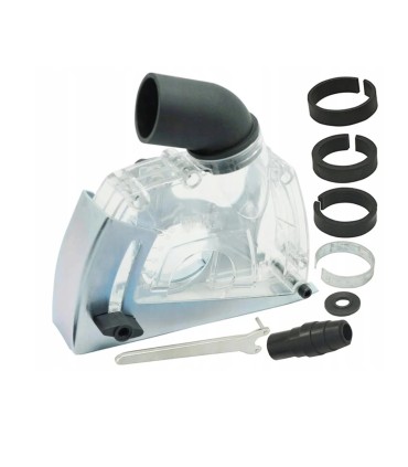 OSŁONA DO SZLIFIERKI Z ODSYSANIEM PYŁU REGULACJA 5–32MM ADAPTERY ZESTAW
