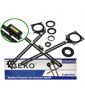 Szablon-Przymiar do otworów płytek 2 głowice