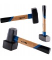 MŁOTEK BRUKARSKI Z NAKŁADKĄ GUMOWĄ 1500G DREWNIANY TRZONEK STALOWY OBUCH