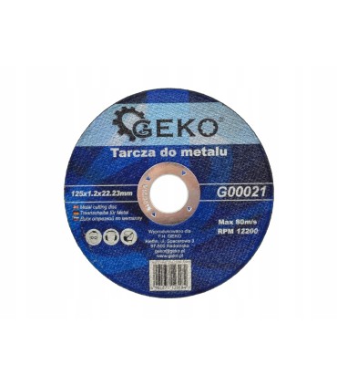 TARCZA TNĄCA DO METALU 125X1,2 MM DO SZLIFIERKI KĄTOWEJ WZMACNIANA