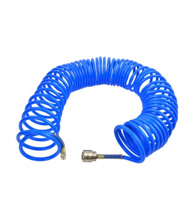 WĄŻ PNEUMATYCZNY SPIRALNY 5X8 MM 15 M ZE SZYBKOZŁĄCZKAMI