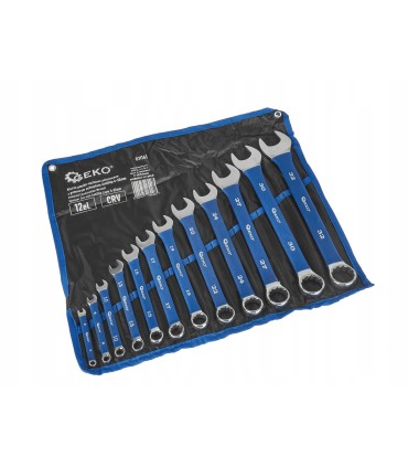 Klucze płasko-oczkowe 6-32mm 12el z gumowym uchwytem 