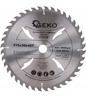 Tarcza widiowa do drewna 315mm x 30 x 40t 40 ZĘBÓW WĘGLIK
