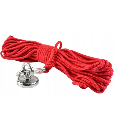 Magnes neodymowy 50 kg zestaw z liną 20m i rękawicami