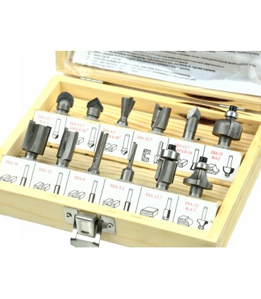 Frezy kształtowe do drewna 12 el. 8mm