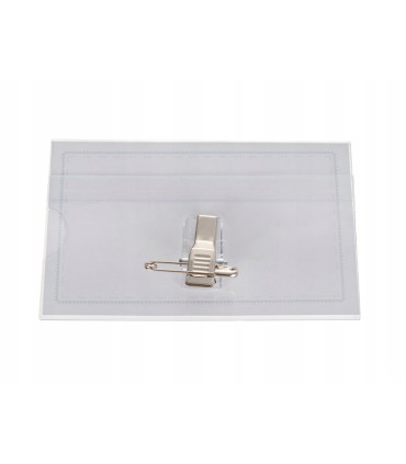 Identyfikator z klipsem i agrafką 90x56mm 