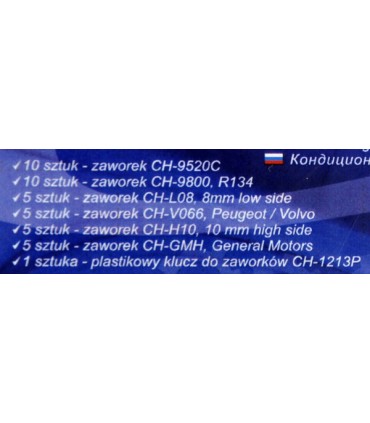 ZAWORKI DO KLIMATYZACJI Z KLUCZEM 41 EL