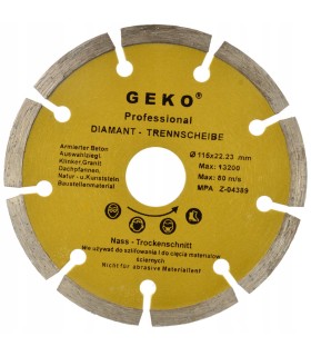 Tarcza diam.115mm segment.GEKO PROFI