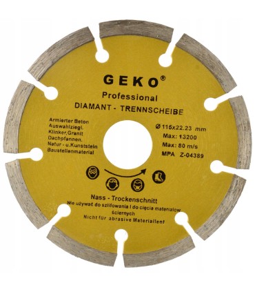 Tarcza diam.115mm segment.GEKO PROFI