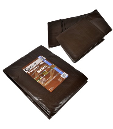 Plandeka 6x12m extra gruba/brązowa 200G