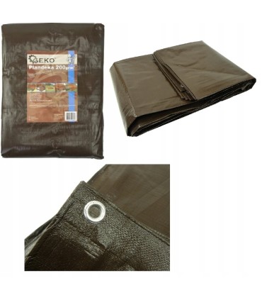 Plandeka 10x15m extra gruba/brązowa 200G