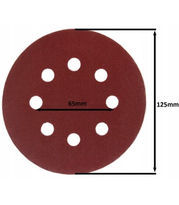 Papier ścierny na dysk 125mm P150,krążki 8 otworów