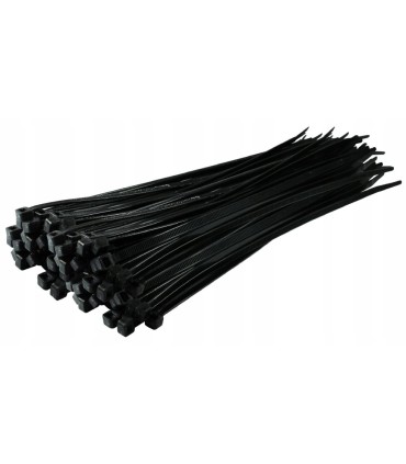 Opaski zaciskowe nylonowe czarne 200x2.5mm UV 100szt.