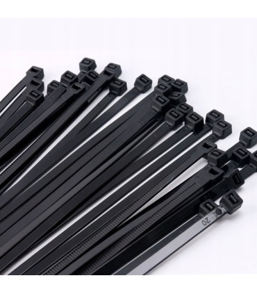 Opaski zaciskowe nylonowe czarne 200x2.5mm UV 100szt.