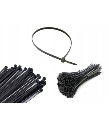 Opaski zaciskowe nylonowe czarne 200x2.5mm UV 100szt.