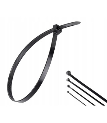 Opaski zaciskowe nylonowe czarne 200x2.5mm UV 100szt.