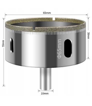 Wiertło koronowe diamentowe do gresu 65mm 