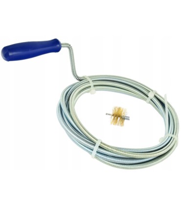 Przetykacz - sprężyna do rur 6mm x 3m (końc.szczotka)