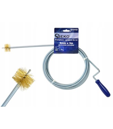 Przetykacz - sprężyna do rur 6mm x 3m (końc.szczotka)
