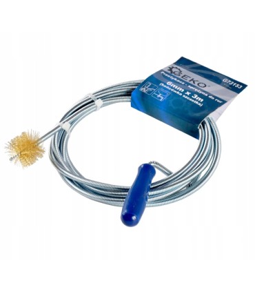 Przetykacz - sprężyna do rur 6mm x 3m (końc.szczotka)