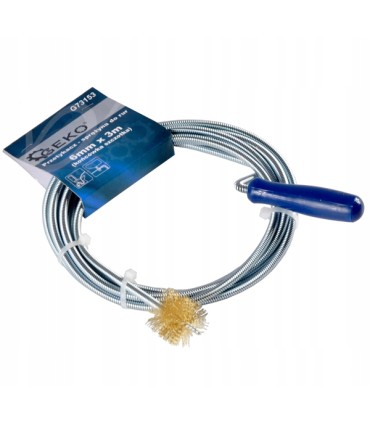 Przetykacz - sprężyna do rur 6mm x 3m (końc.szczotka)