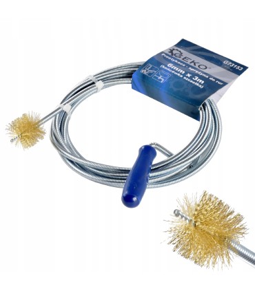 Przetykacz - sprężyna do rur 6mm x 3m (końc.szczotka)