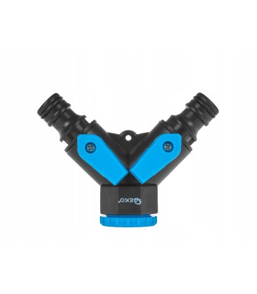 Rozdzielacz 2-drożny 3/4" z redukcją 1/2" i dwoma zaworami SKY-LINE – kartonik wystawowy