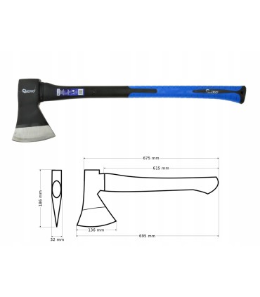 Siekiera 1250Gx28" fiberglass Geko Premium