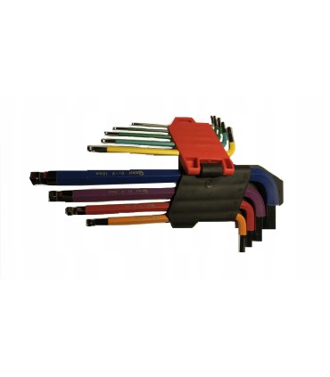 Klucze imbusowe kolorowe 1,5-10mm 9el. CrV