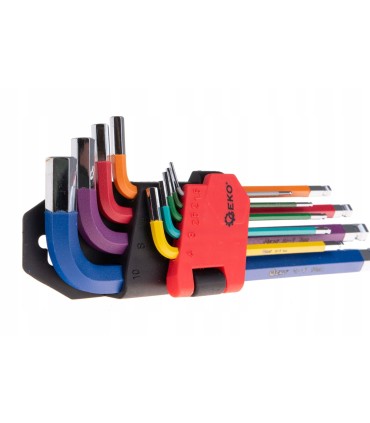 Klucze imbusowe kolorowe 1,5-10mm 9el. CrV