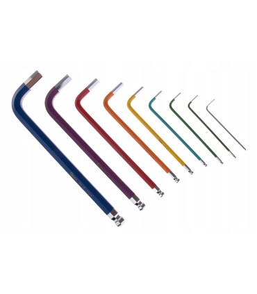 Klucze imbusowe kolorowe 1,5-10mm 9el. CrV