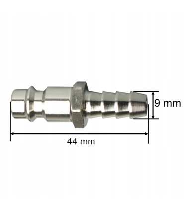 Wtyk na wąż pneumatyczny 9mm typ męski (blister)