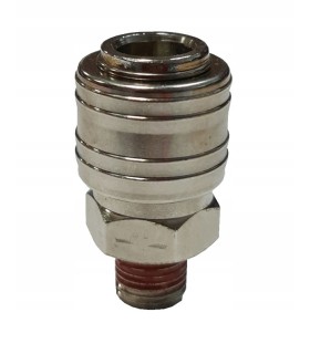 Szybkozłączka pneumatyczna typ żeński 1/4" gwint zewnętrzny z uszczelnieniem (blister)