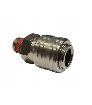 Szybkozłączka pneumatyczna typ żeński 1/4" gwint zewnętrzny z uszczelnieniem (blister)