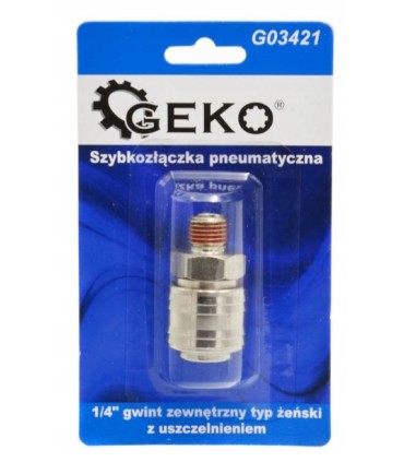 Szybkozłączka pneumatyczna typ żeński 1/4" gwint zewnętrzny z uszczelnieniem (blister)